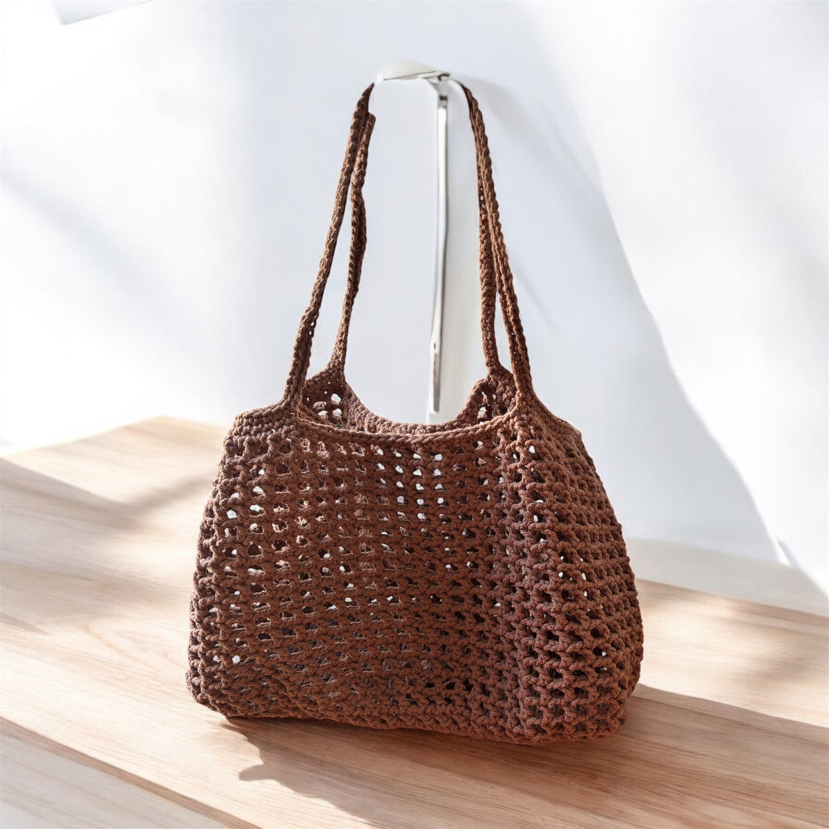 Handgehäkelte Ibiza Bag in Braun