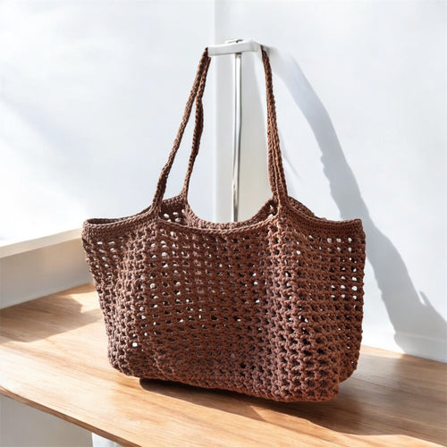 Handgehäkelte Ibiza Bag in Braun